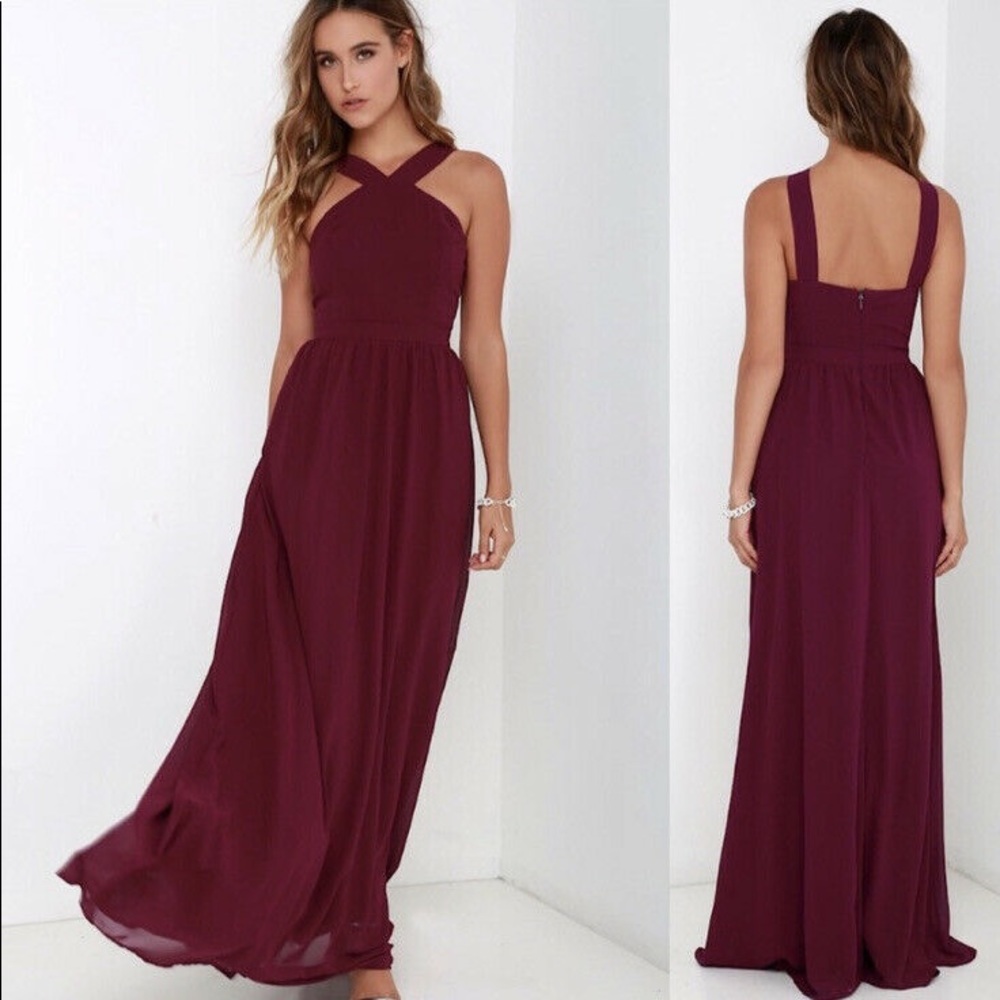 Lulus Air of Romance Halter Maxi Dress Size Large